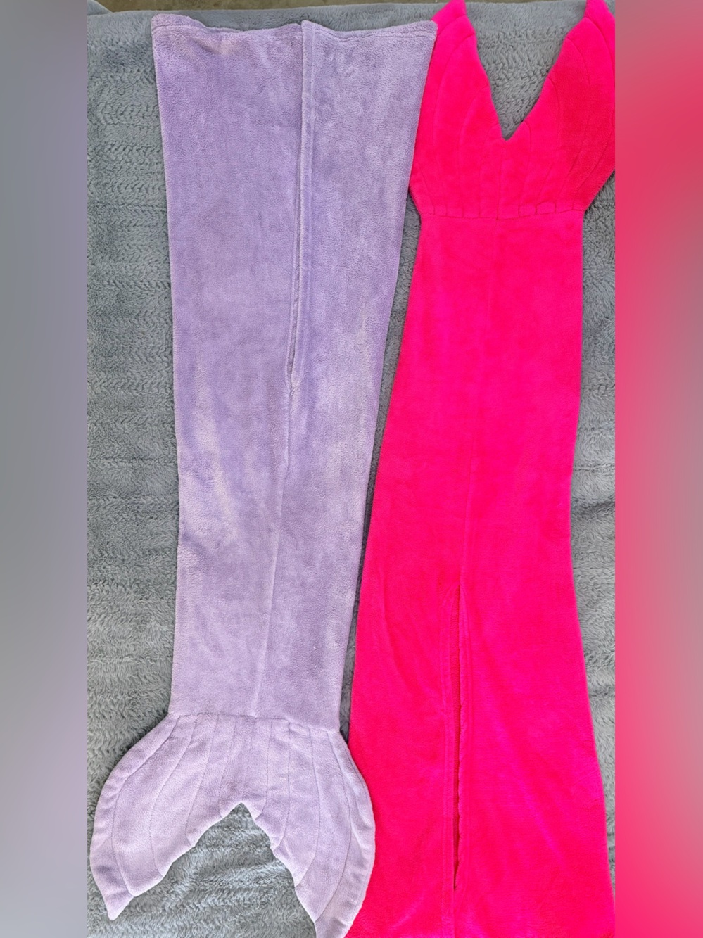 Plush Mermaid Tail Kids Blankets Bundle Set of 2 
Pink & Lavender